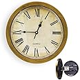 Rubik Wall Clock with Secret Safe Compartment, 10 Inch Round Retro Clock, Vintage Clock With Storage Compartment, For Keeping Cash Jewellery Credit Cards Keys Safe