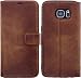 Produktbild Burkley® Handyhülle geeignet für Samsung Galaxy S7 Lederhülle kompatibel mit Galaxy S7 bruchfeste Schutzhülle Book Case - Sattel Braun (WIDV9EFS7)