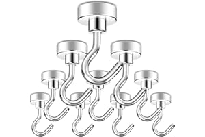 Jieddey Magnetic Hooks,10 PCS Magnet Hooks Strong Heavy Duty Magnets Hook with Neodymium Rare Earth for Fridge Refrigerators Doors Cabinets Ceiling Holder Keys Kitchen Office