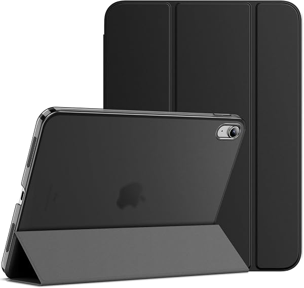 JETech Hülle für iPad (A16) 11./10. Generation (2025/2022), Dünn Ständer Harter Rücken Abdeckung Schutzhülle mit Auto Schlafen/Wachen (Schwarz) - 1