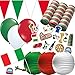 Produktbild 324-teiliges Dekoset * ITALIEN * für eine Länder-Party // mit Wimpelkette + Flaggen + Picker + Lampions + Luftballons + Luftschlangen + Konfetti // Deko Dekoration Set Mottoparty Italy