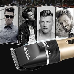 Woolala Professional Hair Clipper Cordless Rechargeable Quiet for Adults and Toddlers with 4 Guides Comb, Red - Image 2