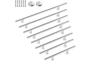 Aufun Corrimano Scale in Acciaio inox 60cm per corrimano esterno, balcone, parapetto Fissaggio a Muro, tasselli di Metallo - Aspetto inossidabile
