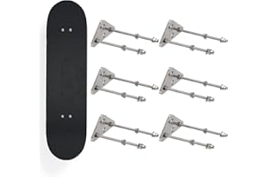 Frcctre 6 Pack Skateboard Wall Mount, Aluminum Skateboard Wall Hanger Skateboard Floating Deck Display Racks Stand Skateboard Storage Hanger for Skateboard Deck Display and Storage