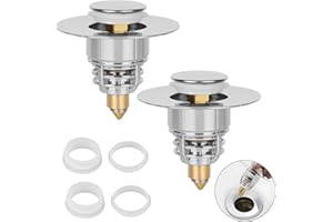 WUFANC Tappo Lavandino Bagno 2 Pezzi, Tappo Bidet Universale Pop Up per Fori Scarico con Diametro 32-40mm, Metallo Tappi Lavandino Bagno, Tappo Vasca da Bagno Universale per Cucina, Bagno, Lavabo
