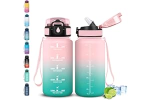 Grsta Borraccia, 500ml Borraccia Bambini, Senza Perdite, Borraccie con Cannuccia, Facile da Pulire, Borraccie Motivazionale, con Slogan Motivazionale, Borracce per Scuole, Campeggio, Corsa