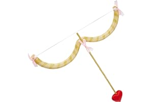 NICEYOEUK Cupid Mini Bow Arrow Set-Valentine's Day Red Cupid Costume Cosplay Accessories Photo Props Halloween Party Performance Supplies for Adults Kids (Small, golden)