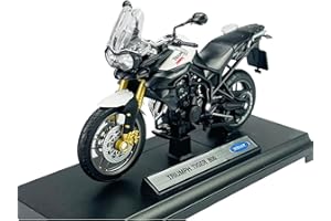 DROMADER Welly Triumph Tiger 800 - Modelo de moto con base 1:18 1/18 (metal), color blanco