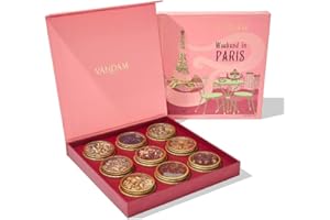 VAHDAM, Weekend in Paris Tea Gift Set - 9 Assorted Teas | Travel Edition Gift Box | Natural Ingredients Luxury Tea Set | Gluten Free, Non GMO | Gifts for Women, Gifts for Men, Gifts for Him/Her