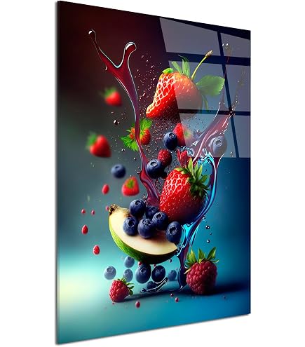 Tableau Mural Cuisine 'Mixage Fruité' DECLINA - Impression Sur Plexiglas 5 Mm, Design Moderne, Prêt à Poser