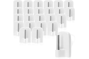 com-four® 24x selbstklebende Gardinenhaken für Gardinenstangen, Vitragestangen Zubehör Sets - Klebehaken für Fenster, Fensterhaken - weiß