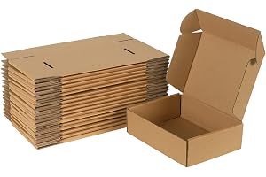 Giftgarden Små fraktlådor 17,8 x 12,7 x 5,1 cm, set med 20 bruna kartonger, kartongförpackningar för förpackning, post, föret