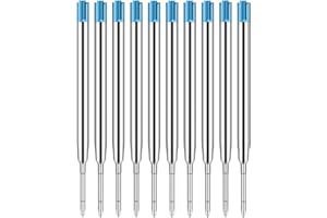 BAVALIN 10 Stück Kugelschreiberminen - Standard Großraumminen Austauschbare Kugelschreiber Minen 1,0mm Strichstärke Metall Kugelschreiber Ersatzmine für Schule, Bürobedarf - Blau