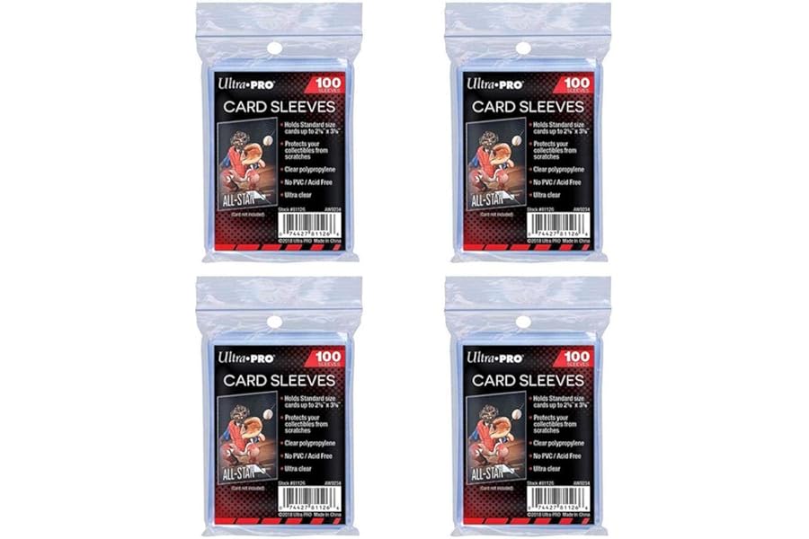 Pack of 400 Ultra Pro standard regular soft penny card sleeves for trading cards such as Pokemon, Magic, sports cards, standard size, transparent