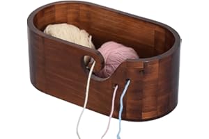 Qutalmi Bol À Tricoter en Bois, Grand Support De Bol pour Tricot Et Crochet, Ovale Organisateur De Support en Laine pour Maman Et Amateurs De Tricot