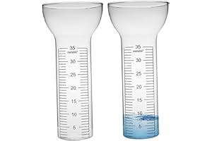 SMELEYOU Rain Gauge Replacement Tube 2Pcs Freeze Proof Glass Rain Gauge Tube with Clear Marks Funnel-Shaped Open Rain Gauges for Yard Garden Water Gauge for Garden