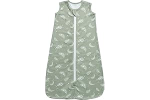 Owlivia Bio-Baumwolle Baby Schlafsack 0.5 Tog & 2.5 Tog Jungen Mädchen Schlafsack, Tragbare Baby-Decke mit 2-Wege-Reißverschluss