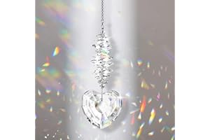 OOSHEON Sonnenfänger Kristall, Herz Prisma, Sonnenfänger Hängende Fenster, Kristall Prismenkugel Regenbogen, Fensterdekoration Glas Anhänger Kristallkugel für Garten Dekoration/Zuhause