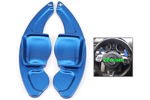 ‎HIBEYO HIBEYO 2 Stücke Schaltwippen Verlängerung Shift Paddle Alu Blau für VW Golf 6 Passat cc Golf 5 MK5 MK6 Tiguan Jetta GTI R20 R36 Scirocco EOS Lenkrad Schaltwippe Dekor Ersatzsatz Extensions Zubehör