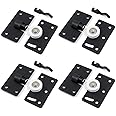 OLRWSLG 4 PCS Sliding Door Wheels 30mm Mute Nylon Furniture Roller Wheels Dust-proof Wheels Gear Track Kits Black Furniture Sliding Door Fittings for Wardrobe Cabinet, Cupboard, Closet