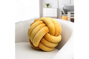 IIQI Cuscino a Nodo, fatto a mano Cuscino Divano per la decorazione domestica (Goldenrod 52,22-cm)