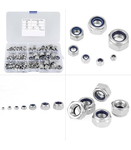 Ymaiss 240-Piece 304 Stainless Steel Square Nut Assortment – 6 Sizes M3 To M10, In Organizer Box, For Machinery & Construction