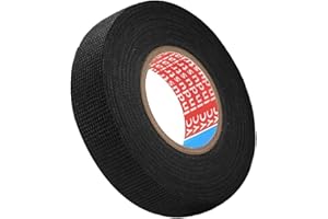 LIBAIDZ 1 Pezzi Nastro in Tessuto per Auto,Nastro Isolante Telato Nero,Nastro Isolante in Tessuto Nastro,Nastro Adesivo Resistente Alle Alte Temperature,per Car,Vehicle,Trucks (19mm*15m)