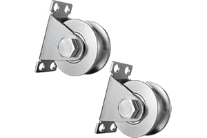 KCNOFNC Lot de 2 poulies de renvoi en acier avec 2 roulements à billes