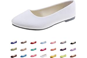 Hwalleum Women's Ballet Flats, Womens Simple Casual Flat Shoes Solid Color Pumps Ladies Girls Dolly Ballet Ballerina Work Smart Office Formal Comfort Pointed Toe Slip On Flats Shoes