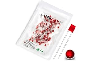 Chanzon 100 pcs 2x3x4 Rouge Diffusé LED Diode Lumières (Couleur Rouge Lentille Carré DC 2V 20mA) Ampoule Lampes Composants Électroniques Indicateur Diodes Émettrices De Lumière