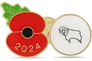 THE ROYAL BRITISH LEGION Derby County Poppy Football Pin 2024