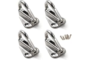 Flomore Lot de 4 mousquetons à ressort en acier inoxydable 316 de qualité marine livrés avec vis
