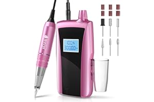 WEIYI Torno para Uñas Portátil Recargable, Lima de uñas Eléctrica Profesional de 30000RPM con 6 Brocas de uñas y Bandas de Lijado, Ideal para Todas las Necesidades de Cuidado de Uñas