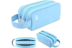 RZCOMP Daily Contact Lens Organizer Case,Portable Contact Lens Storage Case,Travel Contact Lens Storage Case with Clearly Labeled R & L,Storage up to 100 Lenses (Blue)