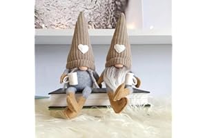 KUWUNG 2 Pack Coffee Gonk Gnome Plush, Handmade Swedish Gnomes for Coffee Bar or Home Kitchen Decor, Kitchen Gifts for Women