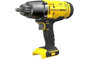 Stanley FATMAX Boulonneuse à Chocs Sans Fil Lithium Ion 18V 480 Nm 1700 trs/mn Mandrin ½ Carré Faisceau LED Revêtement Soft Grip Sans Batterie ni Chargeur Gamme FATMAX V20 SFMCF900B-XJ