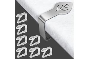 Aongray 8 Stück Tischdeckenklammern Edelstahl,Tischtuchhalter Blatt,Tischdeckenbeschwerer Tischabdeckungsklemmen Outdoor Clips Rutschsicher Windfest,für Biergarten, Picknick,Camping (5 cmx4 cm)