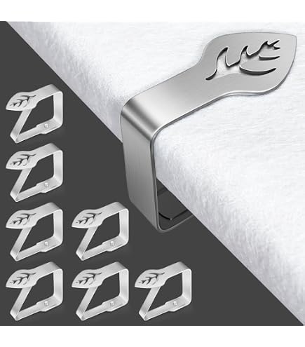 Lot De 12 Pinces à Nappe En Acier Inoxydable - Pour Tables Jusqu'à 4 Cm D'épaisseur - 5.5 Cm - Pour Extérieur/Intérieur