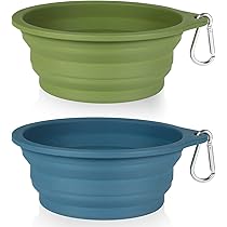 Ciotole Pieghevoli Per Cani E Gatti - 2 Pezzi Con Moschettone - Silicone BPA Free - Da Viaggio - Foto 4