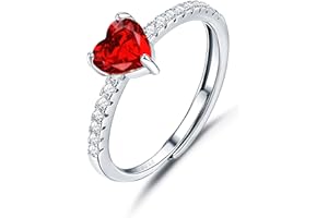 JeweBella Anello Cuore Argento 925 Donna Elegante Anello Cuore Regolabile Zirconia Cubica Amicizia Fidanzamento Matrimonio Anniversario Promessa Fedine