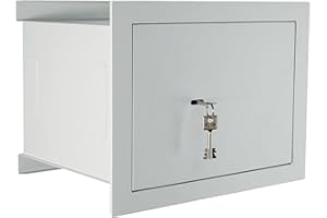 BURG WÄCHTER Burg-Wächter City Line Wall Safe, Double Bit Lock, Security Level B, Fire Protection DIN 4102-A1, CW 5 350 S, Light Grey, 24.5 L, 18 kg