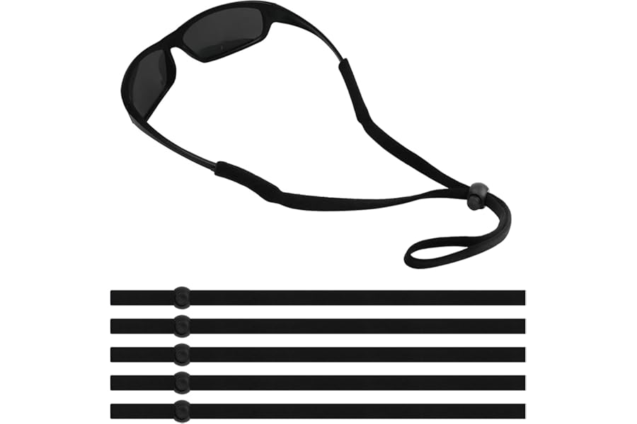 Qufiiry 5 PCS Unisex Glasses Straps, Soft Sport Eyeglasses Straps, Glasses Chain, Eyeglasses Cord, Sunglass Straps, Adjustable Non-Slip Eyewear Retainer for Running Reading Sports Outdoor