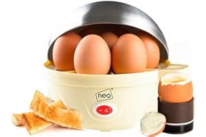 CHARLIE LONDON Neo® 3 in 1 Durable Electric Egg Cooker, Boiler, Poacher & Omelette Maker (Cream)