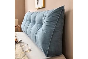 Yanman - Almohadas grandes de cuña para cabecero de cama, almohada triangular de lectura, cojín de apoyo lumbar, respaldo de cintura, cojín de posicionamiento suave para sofá cama, 100 x 50 x 20 cm