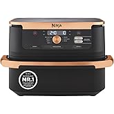 Ninja Foodi FlexDrawer Dual Zone Heißluftfritteuse, Airfryer mit 10,4-Fach und herausnehmbarem Trenner, Antihaftbeschichtung,