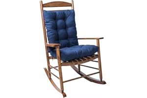 Easnea Rocking Chair Cushions Set, Rocking Chair Pads with Ties, Thicken Seat Pads Sun Lounger Cushion Pads Removable Chair Cushions Patio Chair Cushion Chaise Lounge Cushion (Navy Blue)