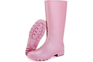Rumkok Botas de Agua Mujer, Suela Antideslizante de PVC Botas, Calzado Impermeable, Cómodo y Antideslizante Botines Invierno Mujer