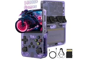 TEMOO R36S Console Portatile, Scheda TF Da 64G 15000+ Giochi Sistema Linux Open Source Retro Emulatore Con 10+ Emulatori, Doppio Joystick 3D, Schermo IPS Da 3,5 Pollici