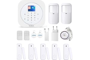 Sistema de Alarma doméstica inalámbrica, TecPeak Kit de Alarma WiFi/gsm con Seguridad Sirena Proporciona un Modo Altamente eficaz para Proteger tu hogar y Oficina