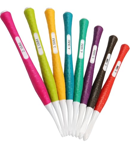 Set De 4 Crochets Ergonomiques Grand Format - 10, 12, 15, 20 Mm Pour Tricot Confortable - 14